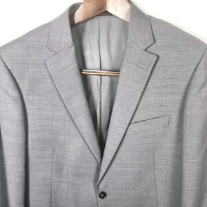 Tiglio Luxe Mens 42R Lanificio Di Biella Suit Jacket Wool Gray Textured Solid